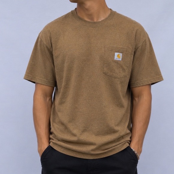 Carhartt Other - Carhartt Mens Loose Fit Short Sleeve Pocket T-Shirt Brown Heather Large K87 Tee